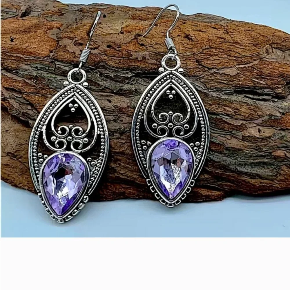 Silver Hollow Out Vintage Dangle Boho Earrings